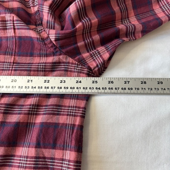 IZOD Saltwater Men's Long Sleeve Plaid Casual Button Up Shirt Red/Wine X-Large - Picture 10 of 14
